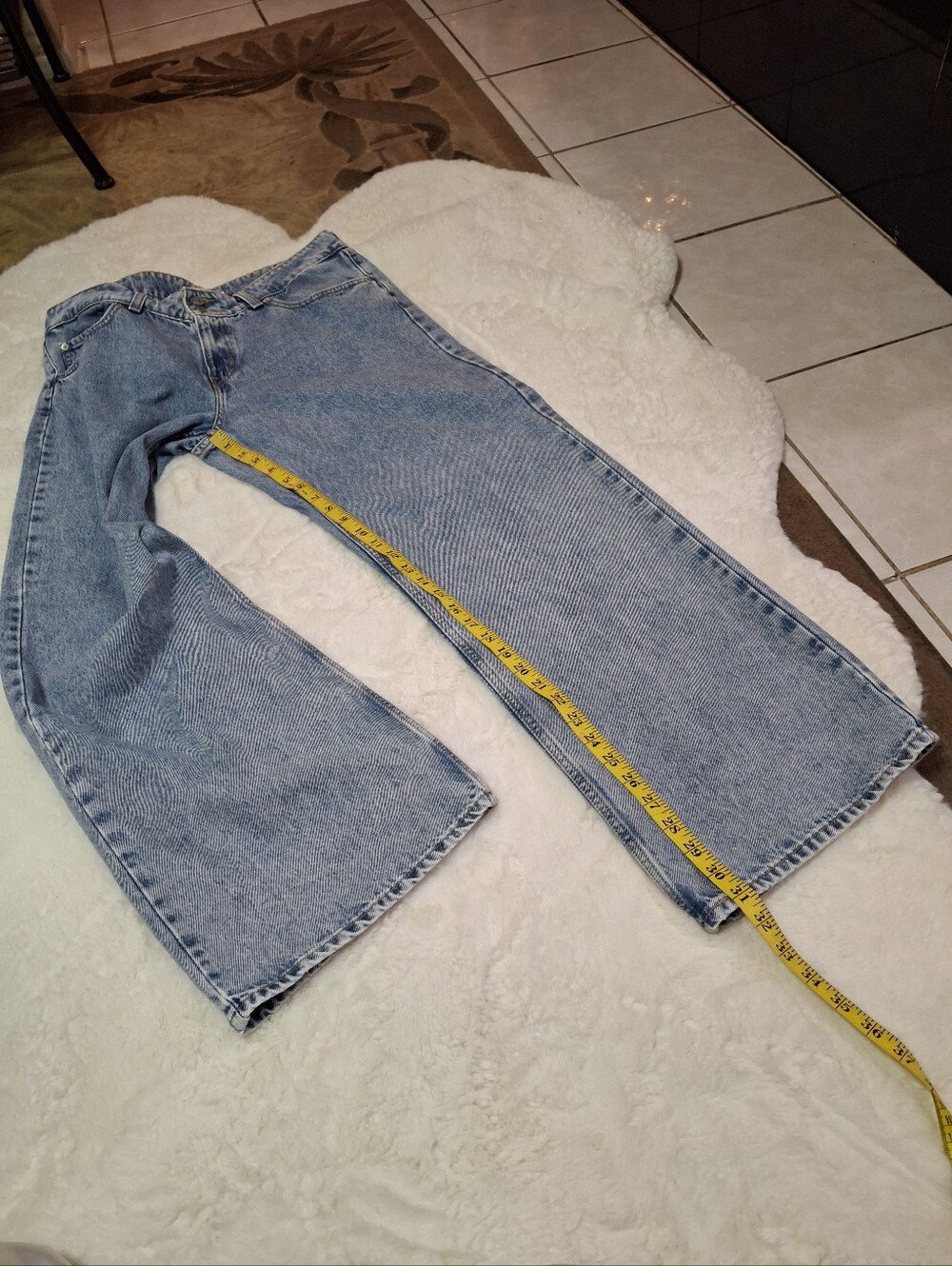 Levi's Superlow Denim Jeans Light Wash Relaxed Straight Leg Women Size 32 - Picture 13 of 16
